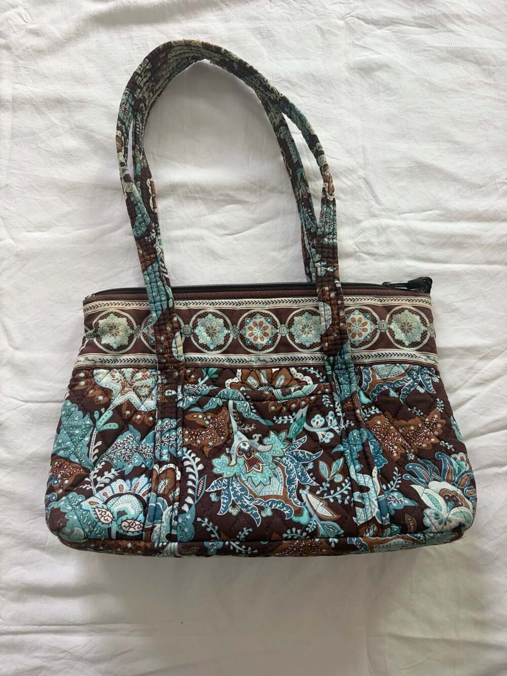 Vera Bradley Java Blue Pattern Quilted Shoulder Bag